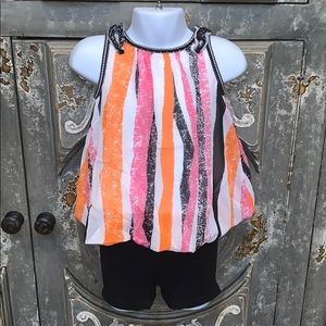 EUC Amy coe two piece bubble tank top/short set